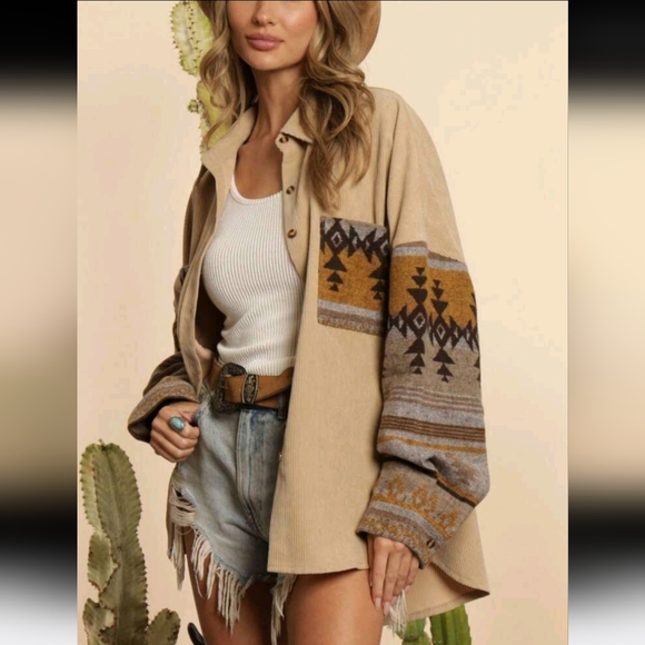 Jackets & Blazers - Corduroy Oversized Shaket